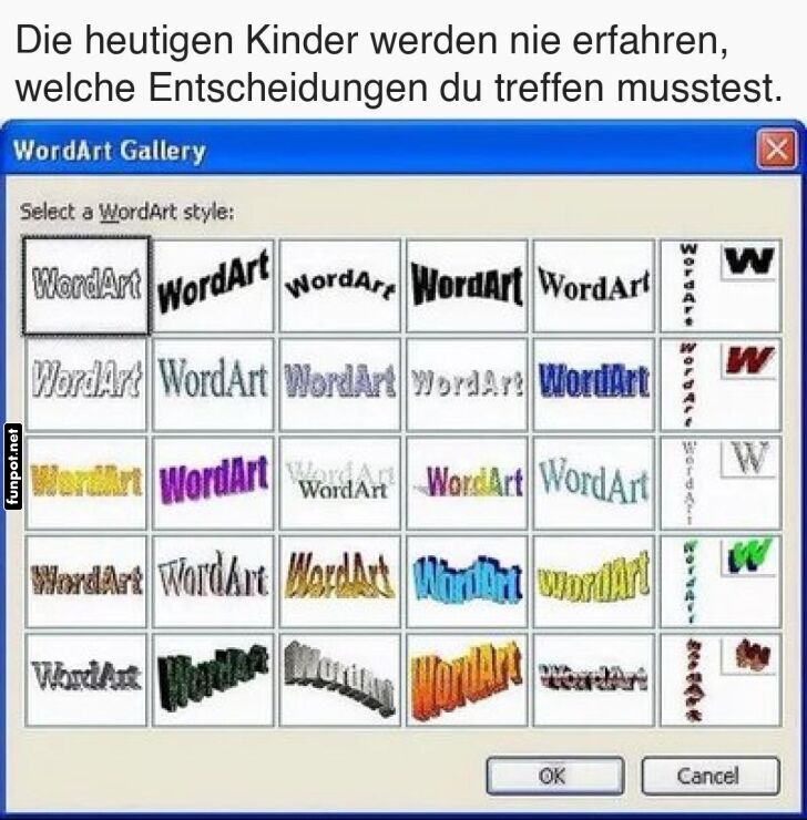 Die WordArt-Dilemma der 90er!