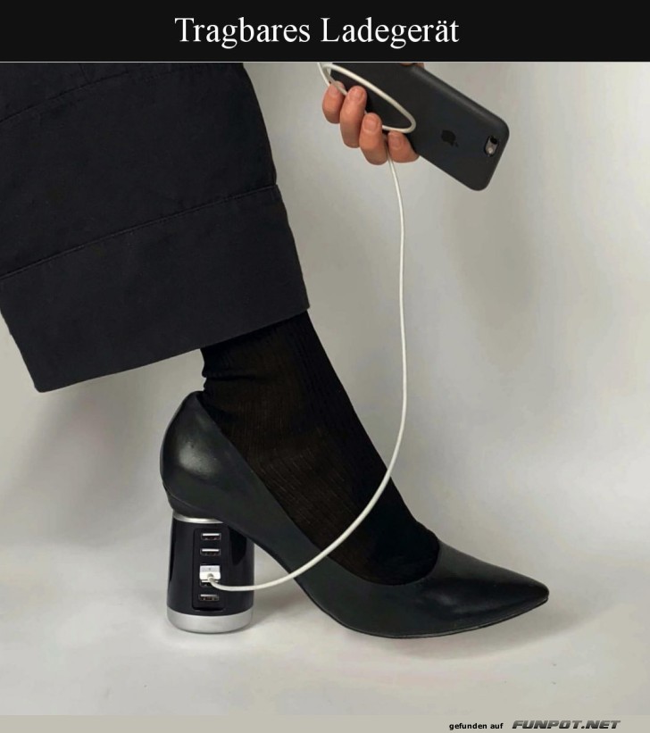 Schuh mit Superkrften: Akku und Absatz!
