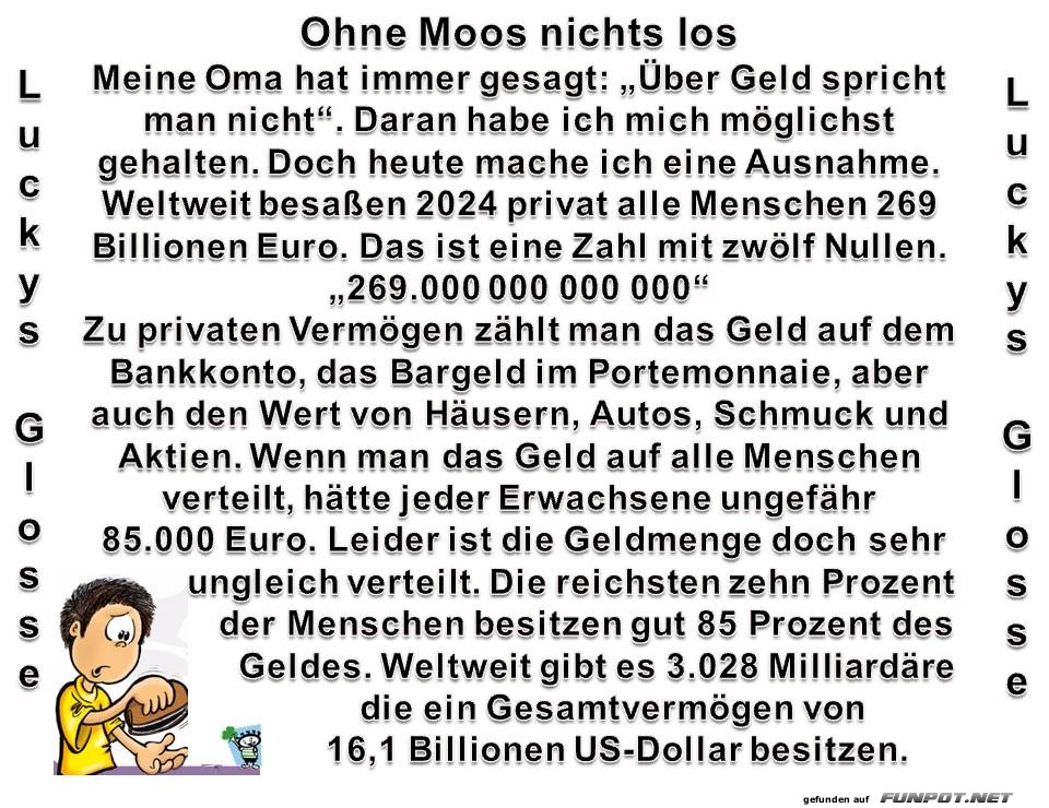 Ohne Moos nichts los Ohne Moos nichts los