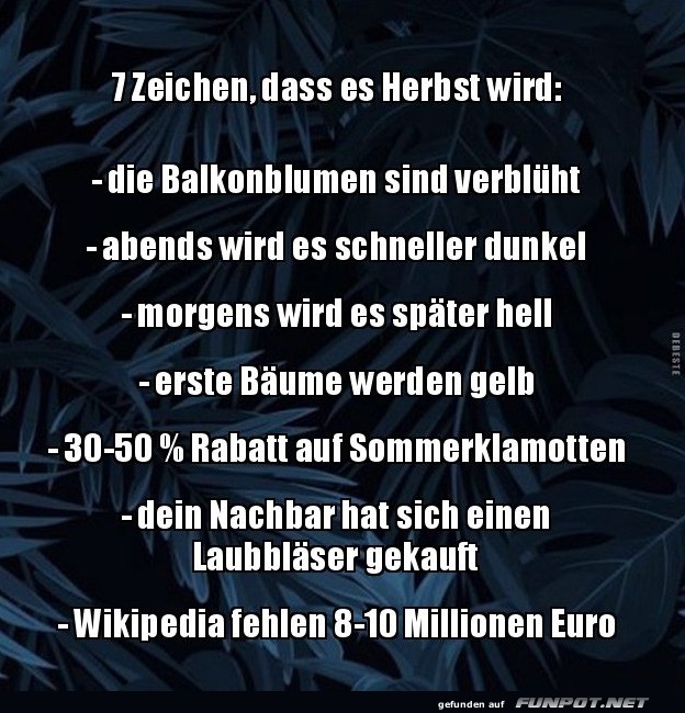 Herbstzeichen: Vom Laub bis zum Laubblser!