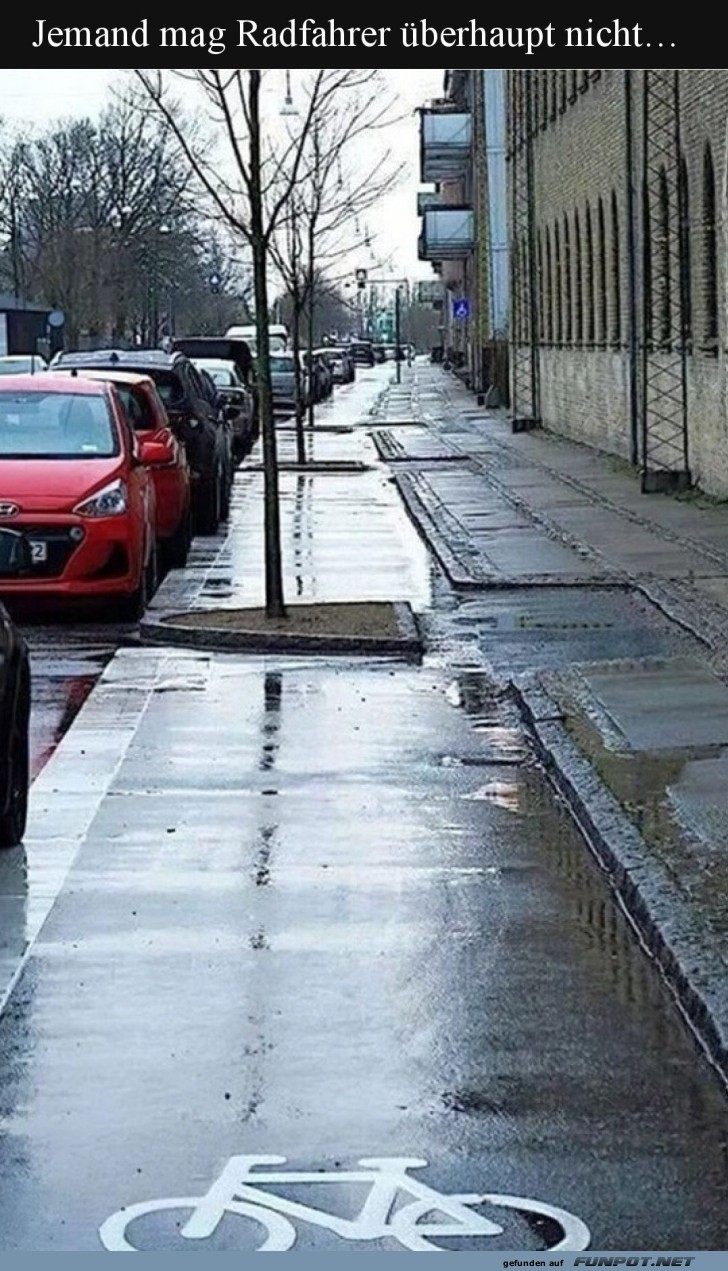 Kreative Radweg-Hindernisse
