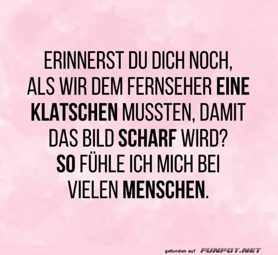 Fernseher-Klatschen für klare Sicht? Fernseher-Klatschen für klare Sicht?