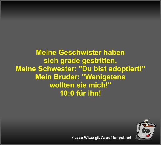 Meine Geschwister haben sich grade gestritten Meine Geschwister haben sich grade gestritten