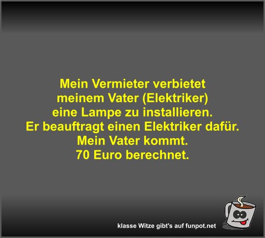 Mein Vermieter verbietet meinem Vater (Elektriker) eine... Mein Vermieter verbietet meinem Vater (Elektriker) eine...