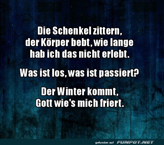 Winterstrategie: Schlottern statt Schlottern! Winterstrategie: Schlottern statt Schlottern!