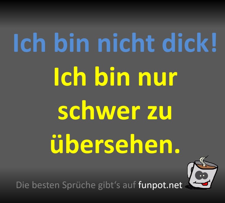 Ich bin nicht dick! Humor trifft Selbstironie. Ich bin nicht dick! Humor trifft Selbstironie.