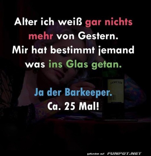 Wenn der Barkeeper dein Gedächtnis löscht! Wenn der Barkeeper dein Gedächtnis löscht!