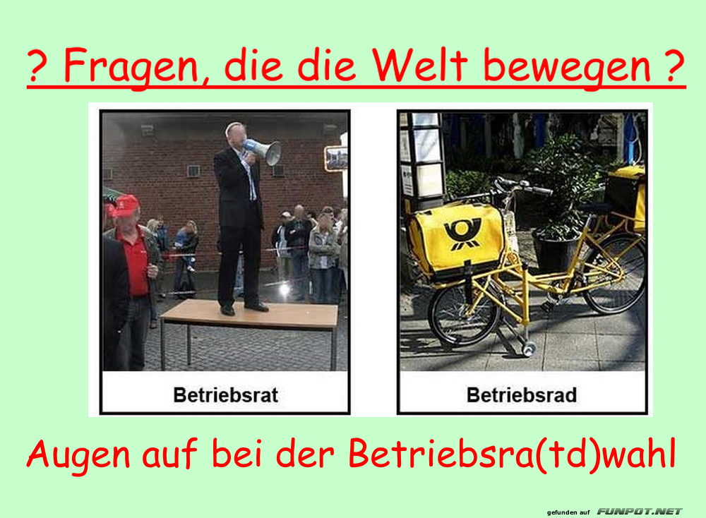 Wahlzettel oder Fahrradpedal? Wahlzettel oder Fahrradpedal?