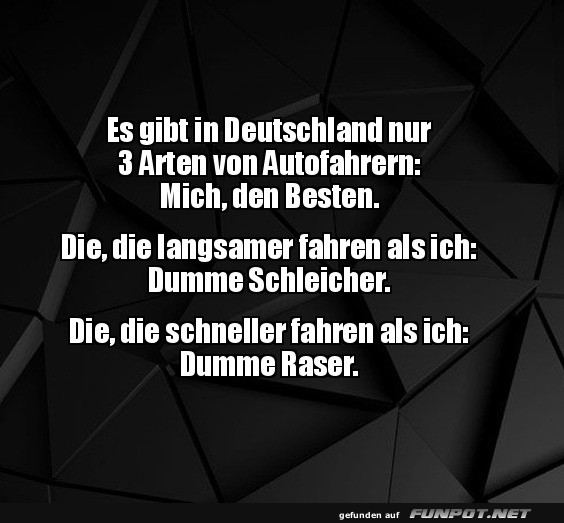 Die drei Arten von Autofahrern Die drei Arten von Autofahrern