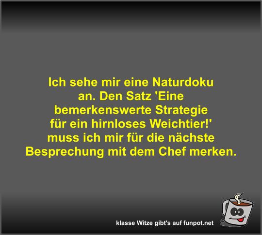 Ich sehe mir eine Naturdoku an Ich sehe mir eine Naturdoku an