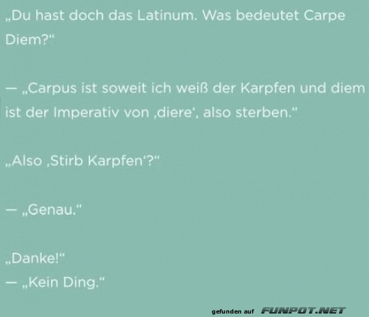 Lateinunterricht wird fischig