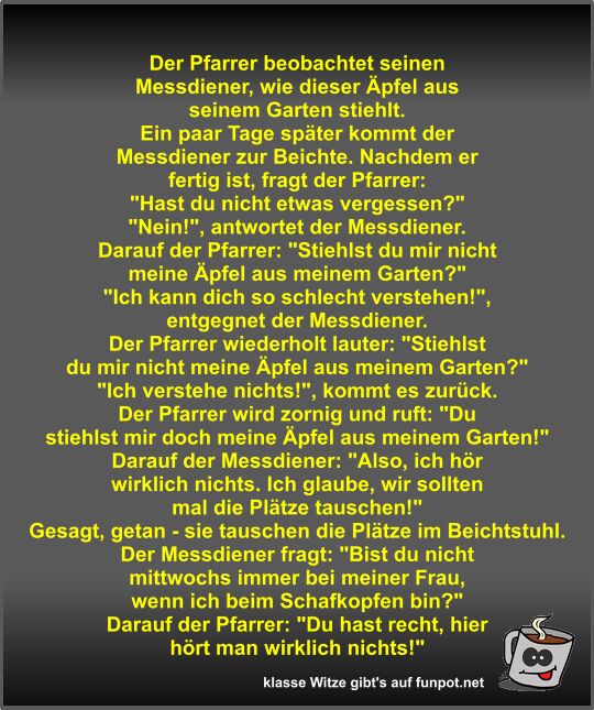 Der Pfarrer beobachtet seinen Messdiener