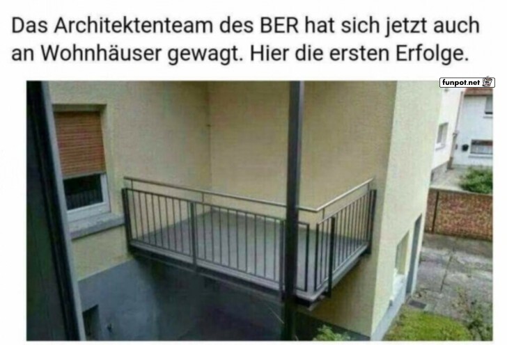 Schwebender Balkon ohne Ausblick