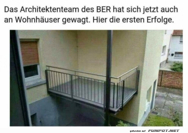 Schwebender Balkon ohne Ausblick