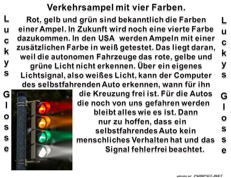 Verkehrsampel mit vier Farben