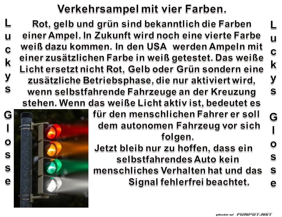 Verkehrsampel mit vier Farben