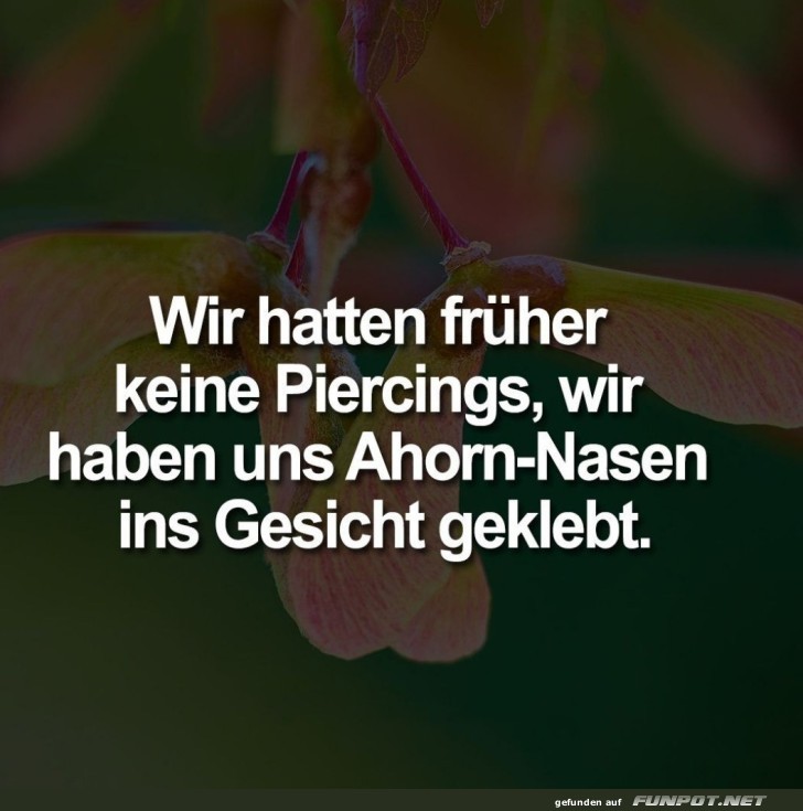 Ahorn-Nasen: Die Kindheitspiercings