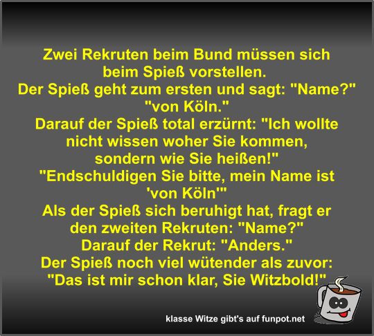 Zwei Rekruten beim Bund mssen sich beim Spie vorstellen