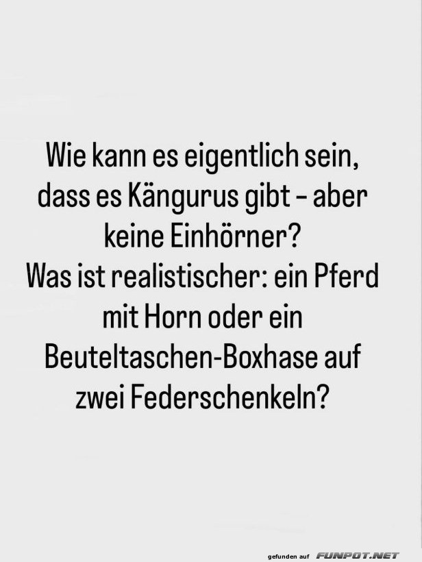 Einhorn-Logik und Känguru-Realität