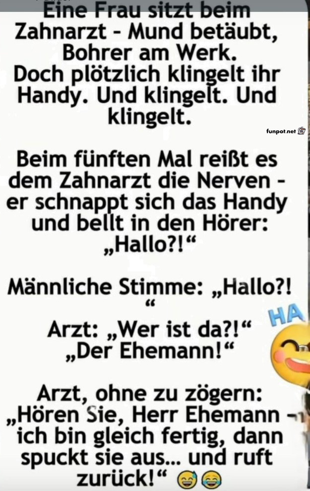 Zahnarztbesuch mit einem klingelnden Twist