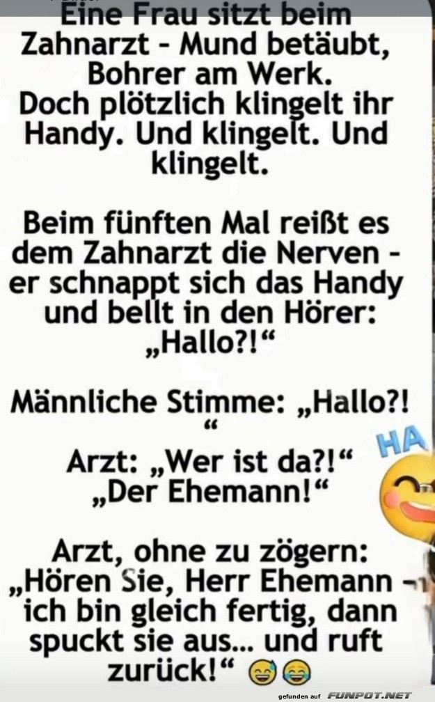 Zahnarztbesuch mit einem klingelnden Twist