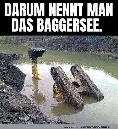 Ein Bagger, der baden geht!