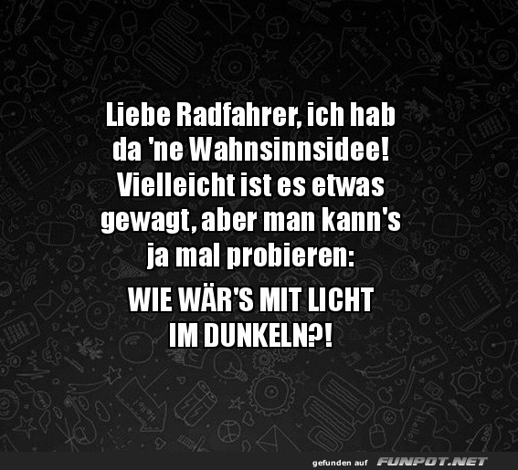 Radfahrer und ihre innovative Licht-Idee