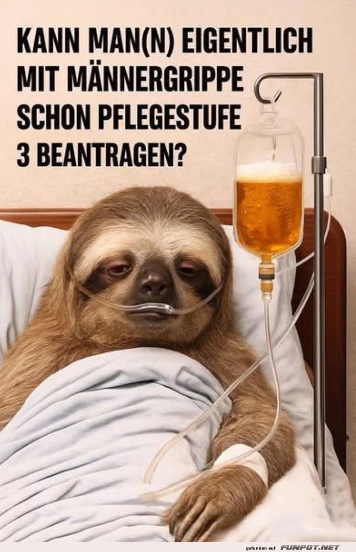 Mnnergrippe auf Pflegestufe 3?