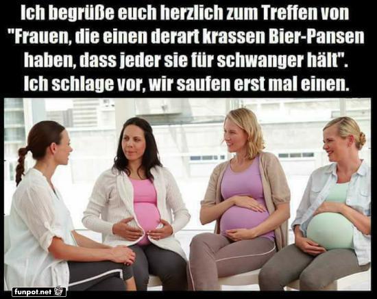 Bier-Panstreffen: Schein schwanger!