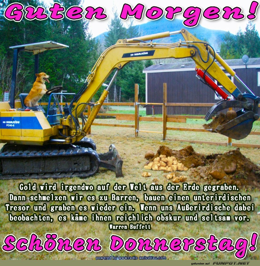 Ein Bagger fr den Morgenkaffee