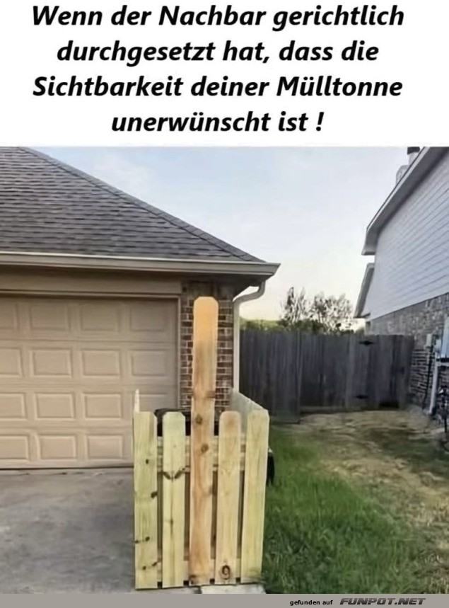 Mülltonne im Verborgenen