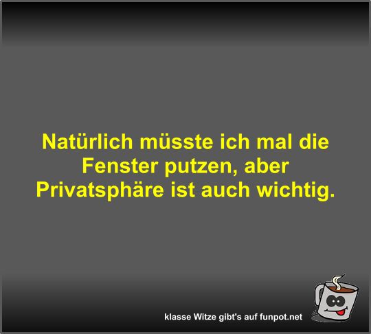 Natürlich müsste ich mal die Fenster putzen