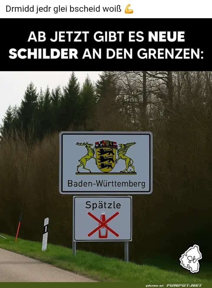 Sptzle-Grenze: Kein Eintritt ohne Nudel!