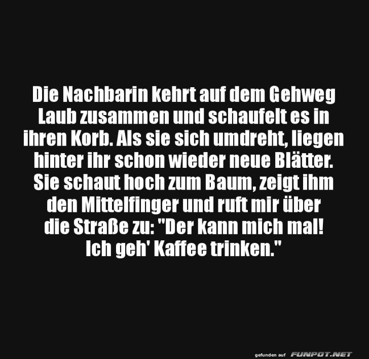 Herbstblatt-Resignation: Kaffee ruft!