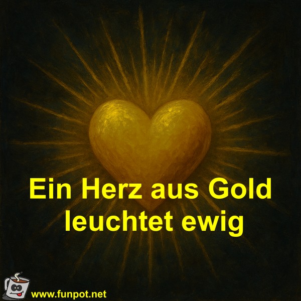 Ein Herz aus Gold leuchtet ewig