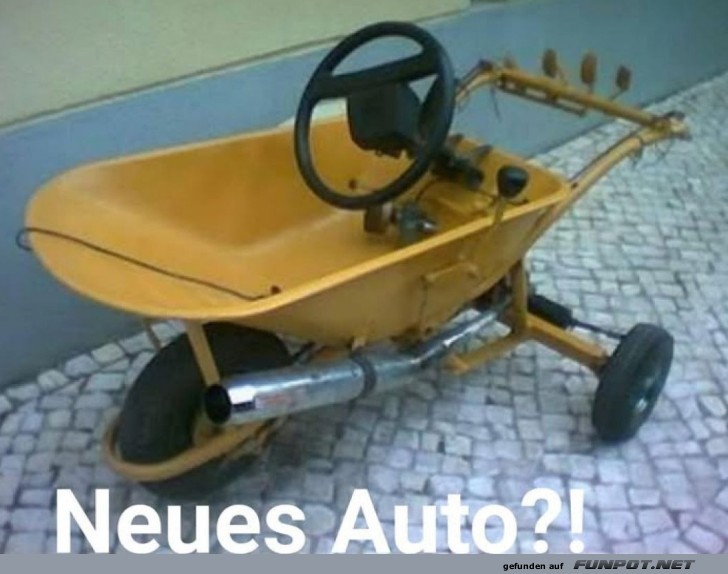 Abgefahrener Schubkarre-Ferrari fr Gartenprofis