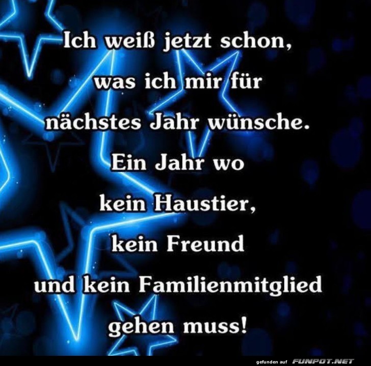 Ein Wunsch fr ein Jahr ohne Abschiede