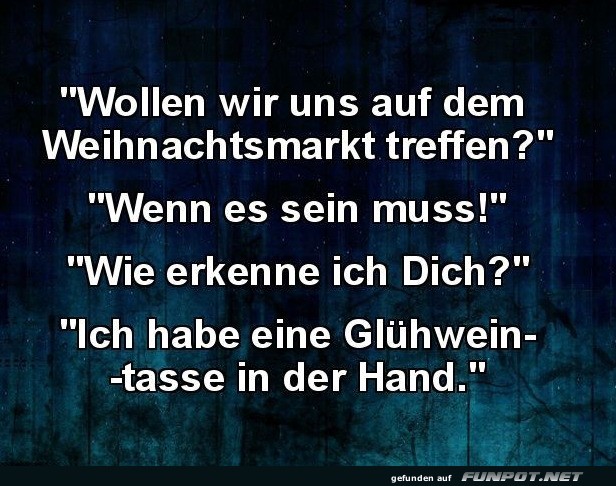 Erkennungszeichen beim Weihnachtsmarkt