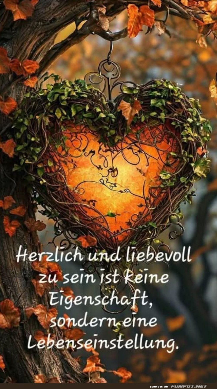 Herbstliches Herz voller Liebe