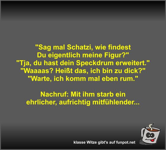 Sag mal Schatzi, wie findest Du eigentlich meine Figur? Sag mal Schatzi, wie findest Du eigentlich meine Figur?