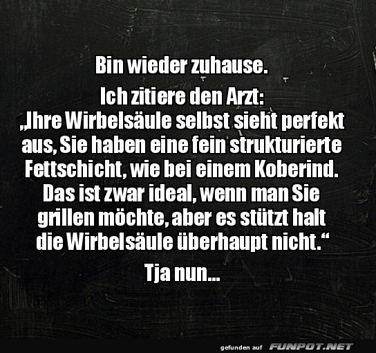 Rckenschule 101: Fett schtzt nicht vor Braten!