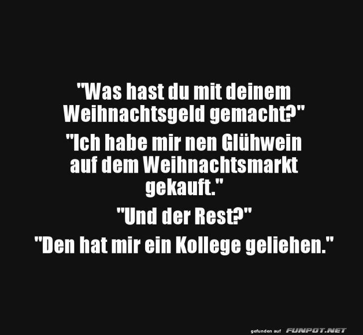 Glühwein-Genuss mit Kollegen-Unterstützung