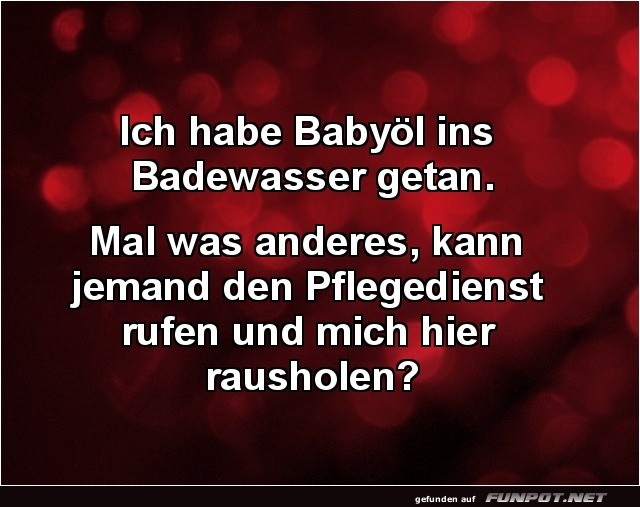 Rutschgefahr im Schaumbad!