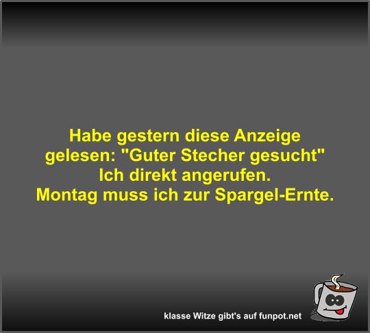 Habe gestern diese Anzeige gelesen