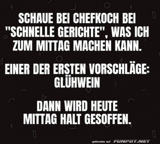 Mittagsmenü: Glühwein Surprise!