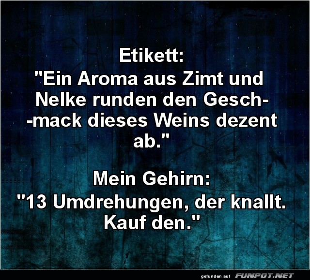 Ein Weinetikett, zwei Perspektiven