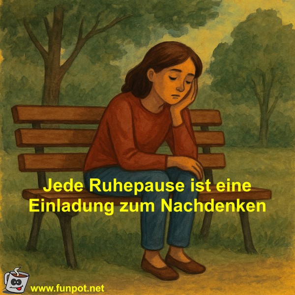 Jede Ruhepause ist eine Einladung zum Nachdenken