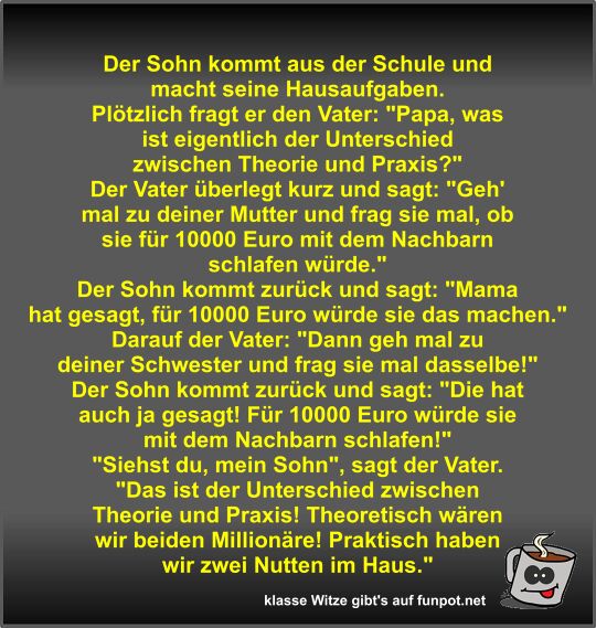 Der Sohn kommt aus der Schule und macht seine Hausaufgaben Der Sohn kommt aus der Schule und macht seine Hausaufgaben