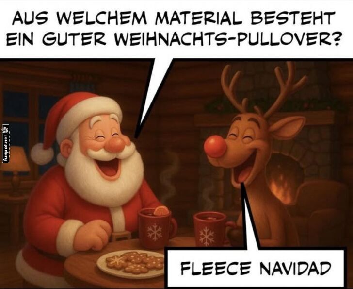 Fleece Navidad: Rentier-Modehumor!