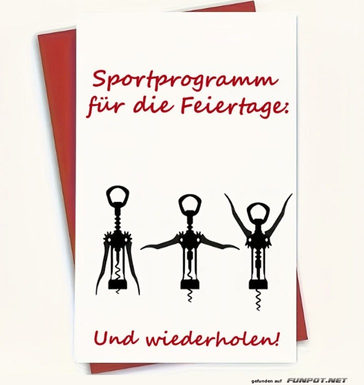 Korkenzieher-Fitness: Der Feiertagsspa�